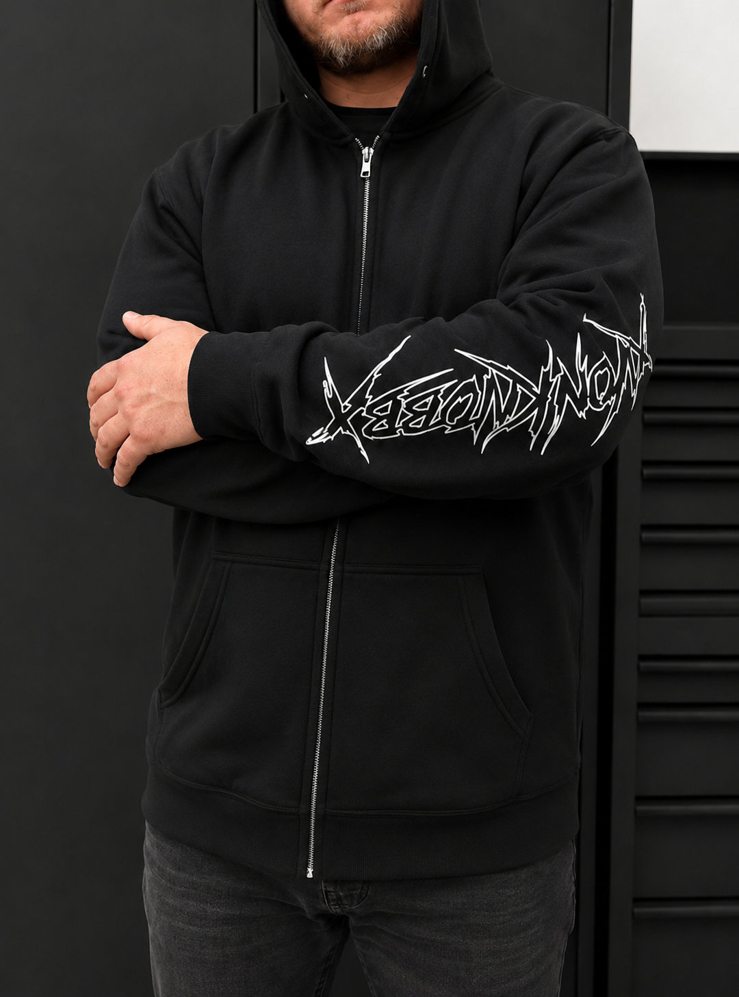 Shop uniform black zip hoodie